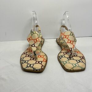 Rouge! Beige and Multicolor Patterned Sandals
